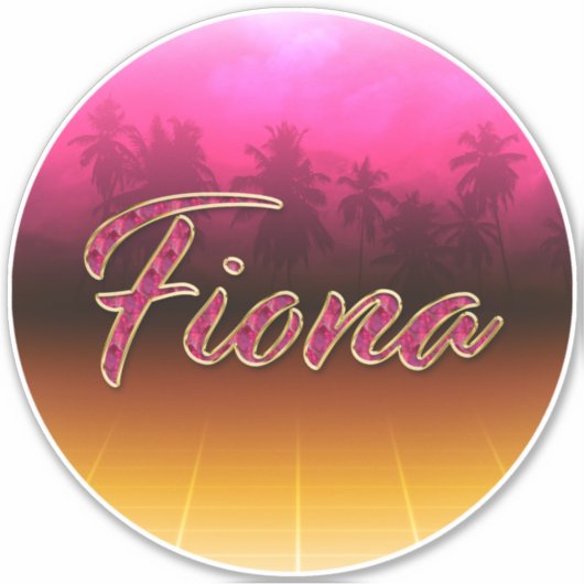 Fiona Vorname Name golden pink Aufkleber Sticker シール (正面)