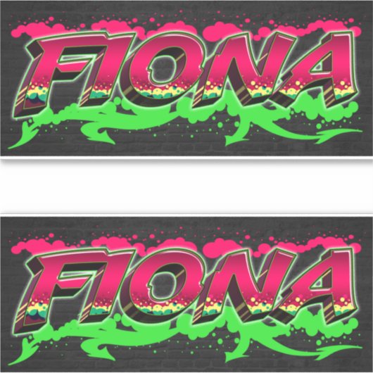 Fiona Vorname Name Graffiti Aufkleber Sticker シール (正面)