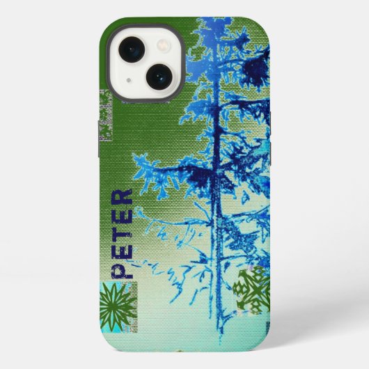 Fir Tree & Snowflakes & Your Name Case-Mate iPhone iPhoneケース (裏面)