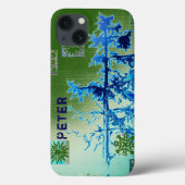Fir Tree & Snowflakes & Your Name Case-Mate iPhone iPhoneケース (裏面)