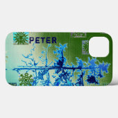 Fir Tree & Snowflakes & Your Name Case-Mate iPhone iPhoneケース (裏面 (横))