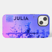 Fir Tree & Snowflakes & Your Name iPhoneケース (裏面横)