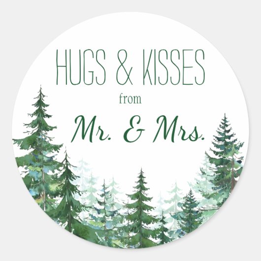 Fir Tree Thank You Stickers ラウンドシール (正面)