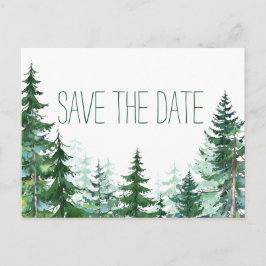 Fir Tree Wedding Save the Date Cards 案内ポストカード