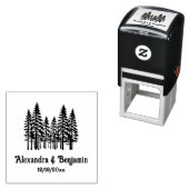 Fir Treesエレガントの結婚カップル名日付 セルフインキングスタンプ (インサイチュ)