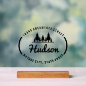 Fir Trees楕円デザインID304 アクリルサイン (ニュートラル)