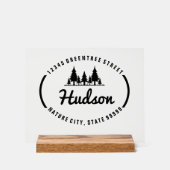 Fir Trees楕円デザインID304 アクリルサイン (正面)