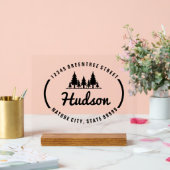 Fir Trees楕円デザインID304 アクリルサイン (ウェディング)