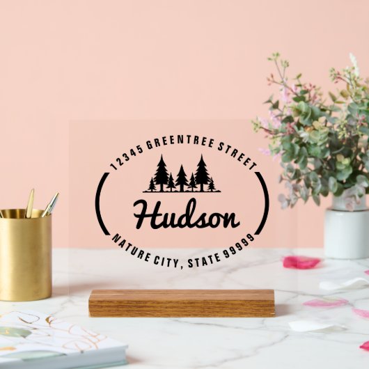 Fir Trees楕円デザインID304 アクリルサイン (ウェディング)