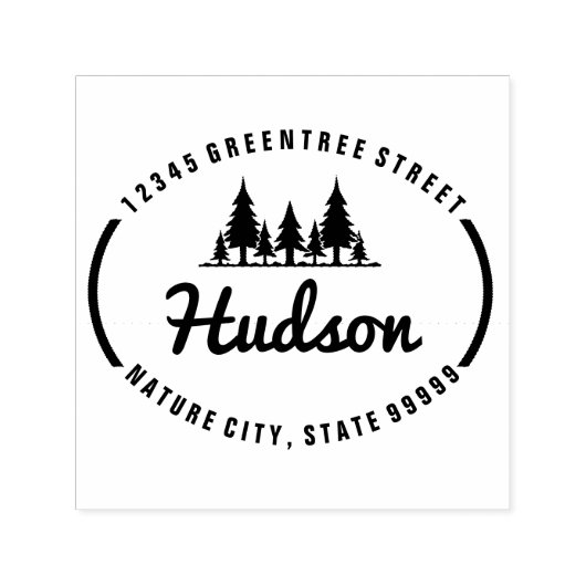 Fir Trees楕円デザインID304 セルフインキングスタンプ (デザイン)