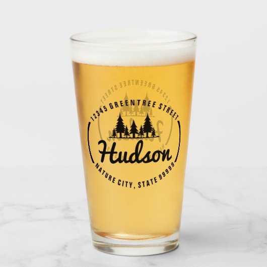 Fir Trees楕円デザインID304 タンブラーグラス (ドリンク正面)