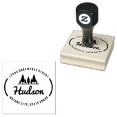 Fir Trees楕円デザインID304 ラバースタンプ (押印)