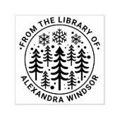 Fir Trees and Snowflakes Libraryブック名#2 セルフインキングスタンプ (デザイン)