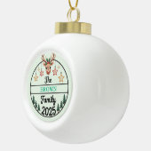 Fir Trees Stars Family Name 2025 Christmas セラミックボールオーナメント (右)
