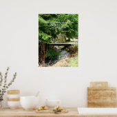 Fir Trees & Stream Bridge Ephesians 2:8,9プリント ポスター (キッチン)