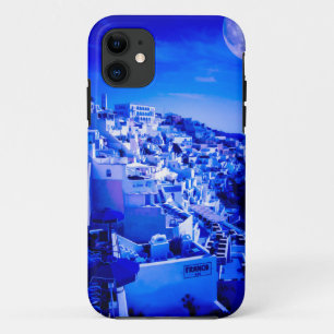 Fira Santorini上のブルームーン iPhone 11 ケース