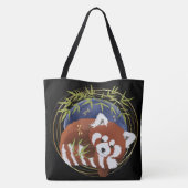 FIREキツネレッドパンダトートまたはクロスボディバッグ2サイズ トートバッグ (裏面)