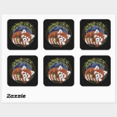 FIREキツネ赤いパンダステッカー2サイズ スクエアシール (シート)