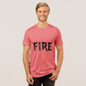 FIRE - パワーワード タイポグラフィー Tシャツ (正面全面)