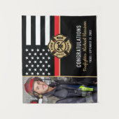 Fire Academy Fireman Graduation Firefighter Photo タペストリー (正面)