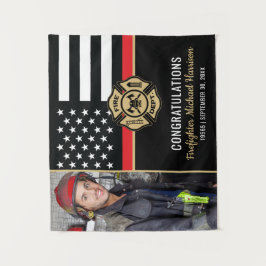 Fire Academy Fireman Graduation Firefighter Photo タペストリー