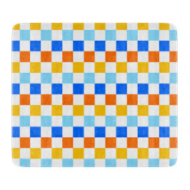 Fire and ice checkerboard pattern カッティングボード