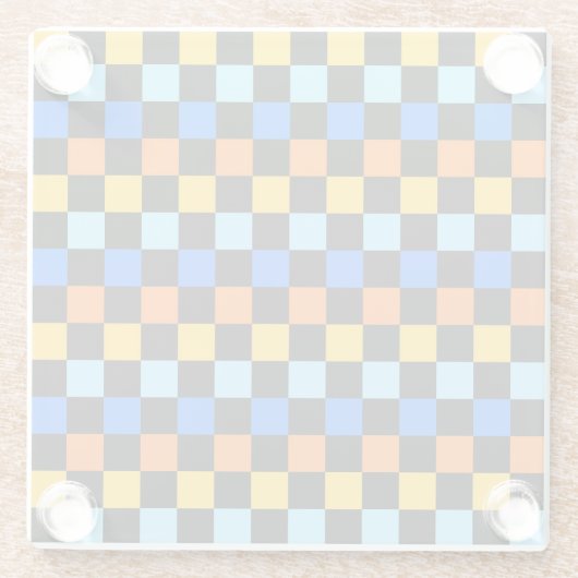 Fire and ice checkerboard pattern ガラスコースター (裏面)