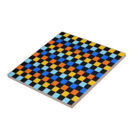 Fire and ice checkerboard pattern タイル