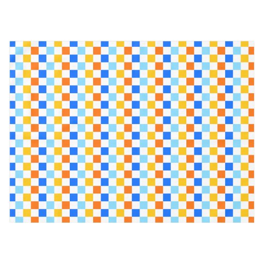 Fire and ice checkerboard pattern テーブルクロス (正面(横))