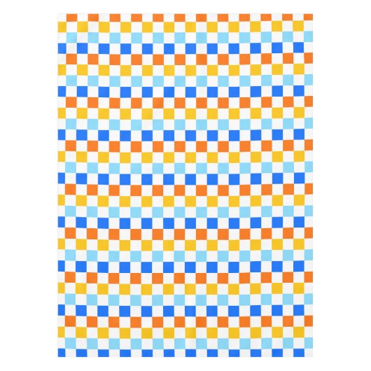 Fire and ice checkerboard pattern テーブルクロス (正面)