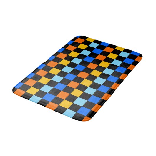 Fire and ice checkerboard pattern バスマット (アングル)