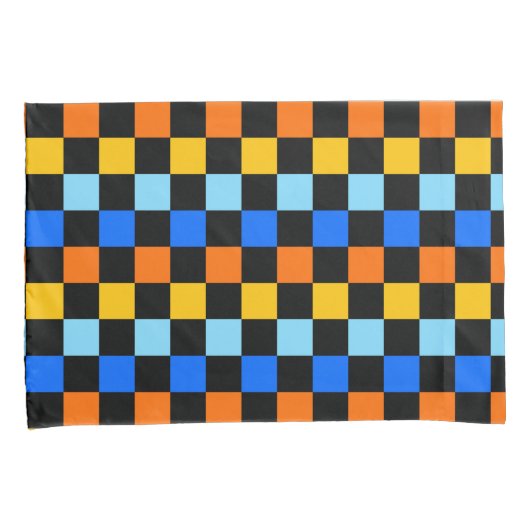 Fire and ice checkerboard pattern 枕カバー (正面右)