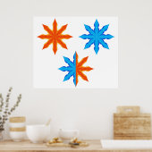 Fire and Ice Eight Point Stars ポスター (キッチン)