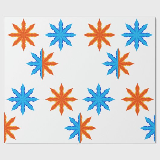 Fire and Ice Eight Point Stars ラッピングペーパー (フラット)