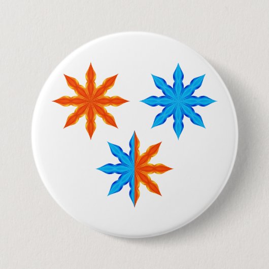 Fire and Ice Eight Point Stars 缶バッジ (正面)