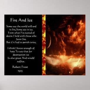 Fire And Ice Majestic Orange Space Posters ポスター