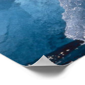 Fire and Ice over Floating Alaskan Ice Berg Poster ポスター (角)