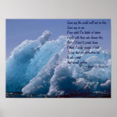 Fire and Ice over Floating Alaskan Ice Berg Poster ポスター (正面)