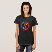 Fire and Water Yin Yang Symbol Balance Tai Chi Ene Tシャツ (正面フル)