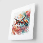 Fire ant 200924AREF105 - Watercolor スクエア壁時計 (傾斜)
