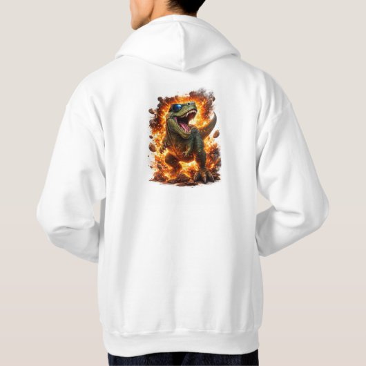 Fire Blast Dinosaur 3D Graphic T-Shirt | Bold Stre パーカ (裏面)