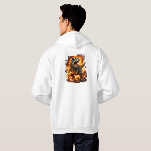 Fire Blast Dinosaur 3D Graphic T-Shirt | Bold Stre パーカ (裏面フル)