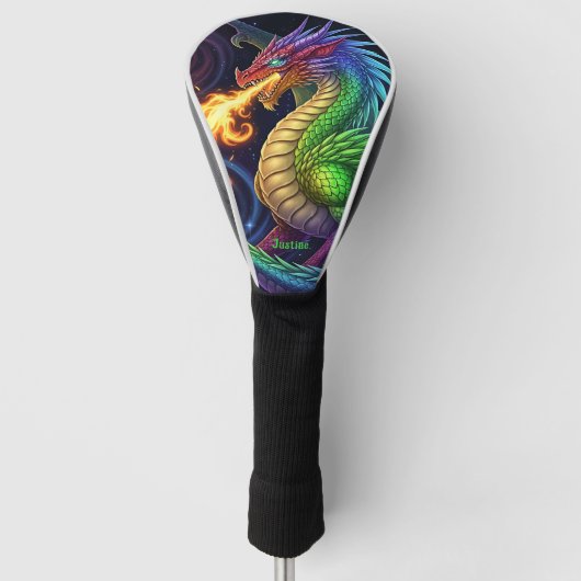 Fire Breathing Dragon Personalized ゴルフヘッドカバー (正面)