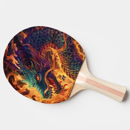 Fire Breathing Dragon Personalized 卓球ラケット (横)