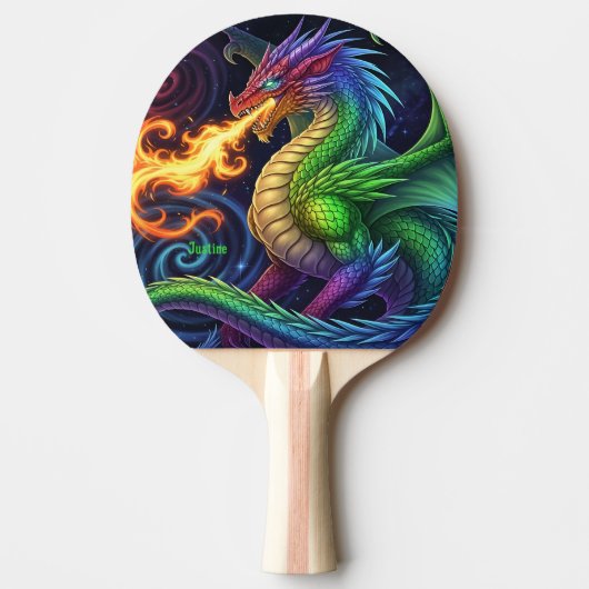 Fire Breathing Dragon Personalized 卓球ラケット (正面)
