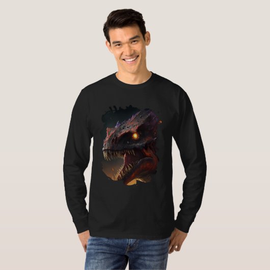 Fire breathing giant the fearsome dinosaur tシャツ (正面フル)
