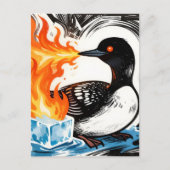 Fire Breathing Loon Melting Ice ポストカード (正面)