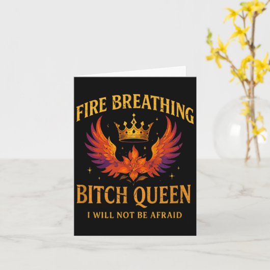Fire Breathing Queen I Will Not Be Afraid Fantasy  カード (黄色い花)