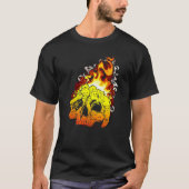 Fire Cat Burning Head Skull Head Bone Skull   Tシャツ (正面)