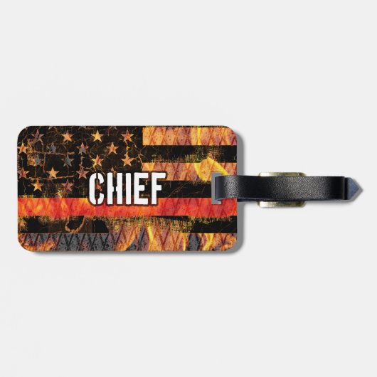 Fire Chief Firefighter Flag ラゲッジタグ (裏面横)